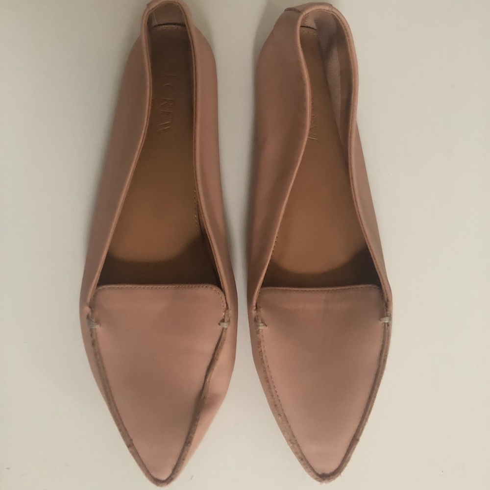 J.Crew pointy-toe flats, beige, barely worn